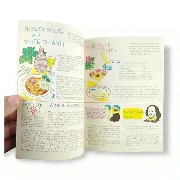 Regina Dinner Wines & Champagnes Vintage Cali Winery Advertising Recipe Booklet - Picture 2 of 7